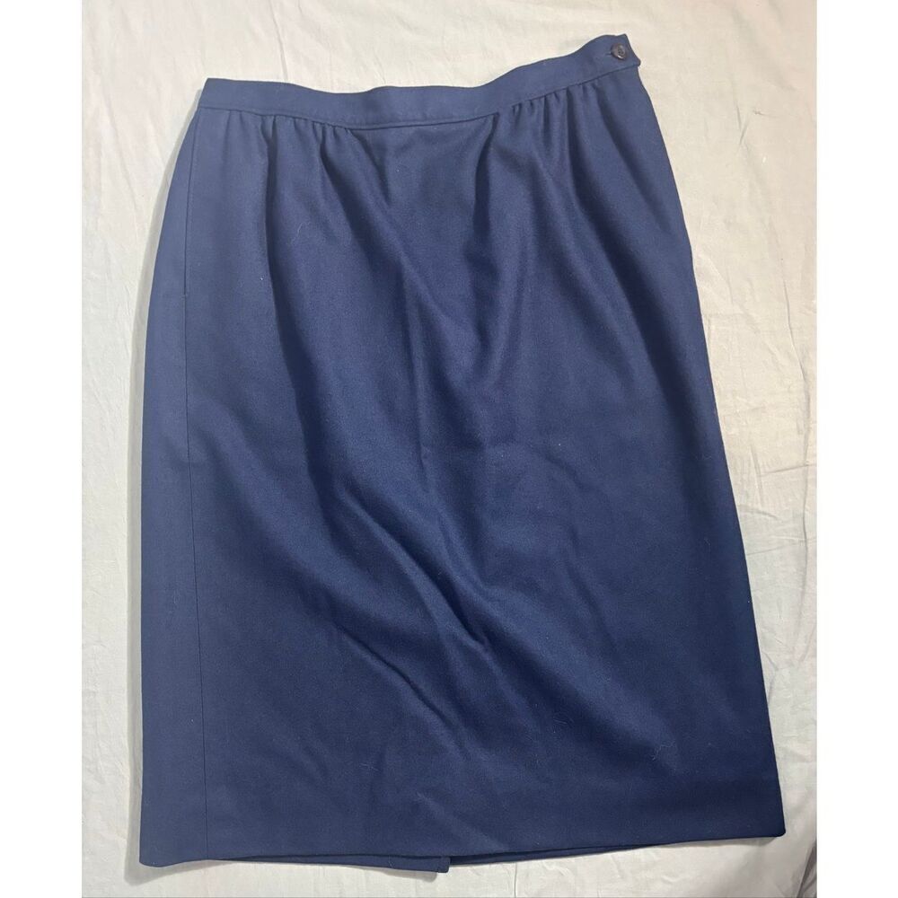 Vintage Pendleton Skirt Womens Size 12 Blue High Rise Straight Granny